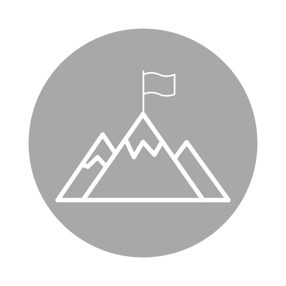 Mountain icon representing business growth and confidence through strategic design